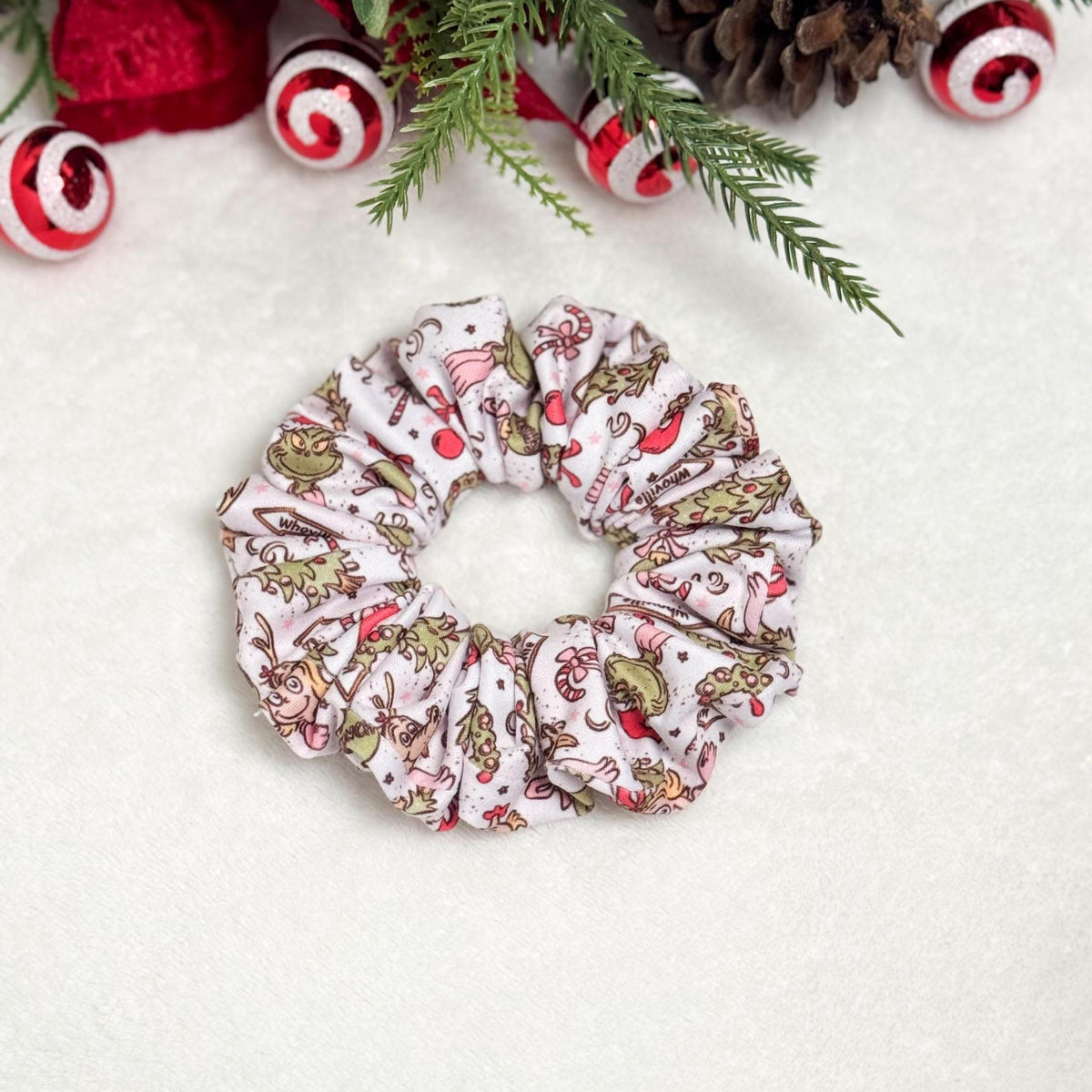 Handmade Christmas Scrunchie | Holiday Hair Accessory | Soft Stretchy DBP | Stocking Stuffer Gift | Festive Scrunchie for Nurses & Teachers Headband Studio