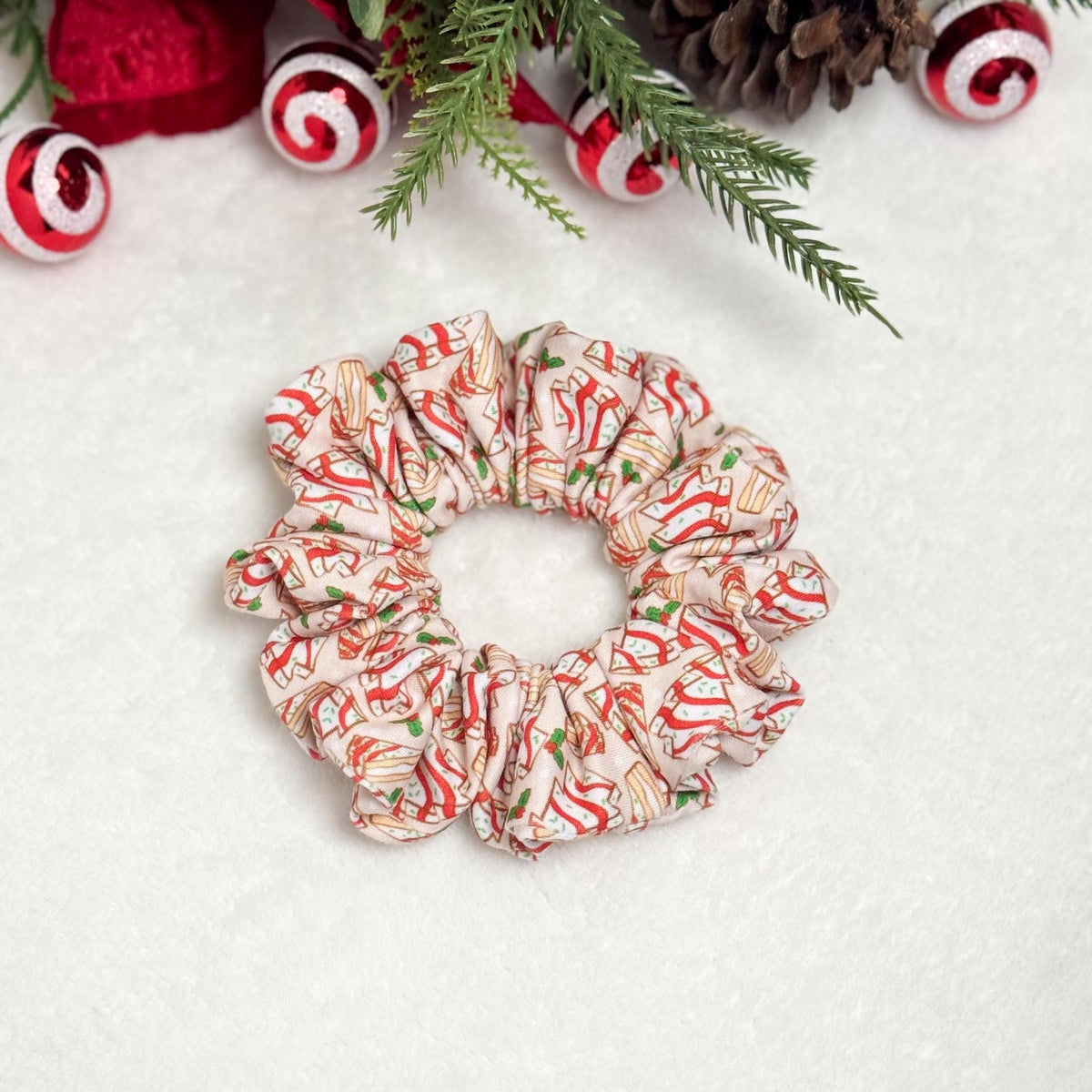 Handmade Christmas Scrunchie | Holiday Hair Accessory | Soft Stretchy DBP | Stocking Stuffer Gift | Festive Scrunchie for Nurses & Teachers Headband Studio
