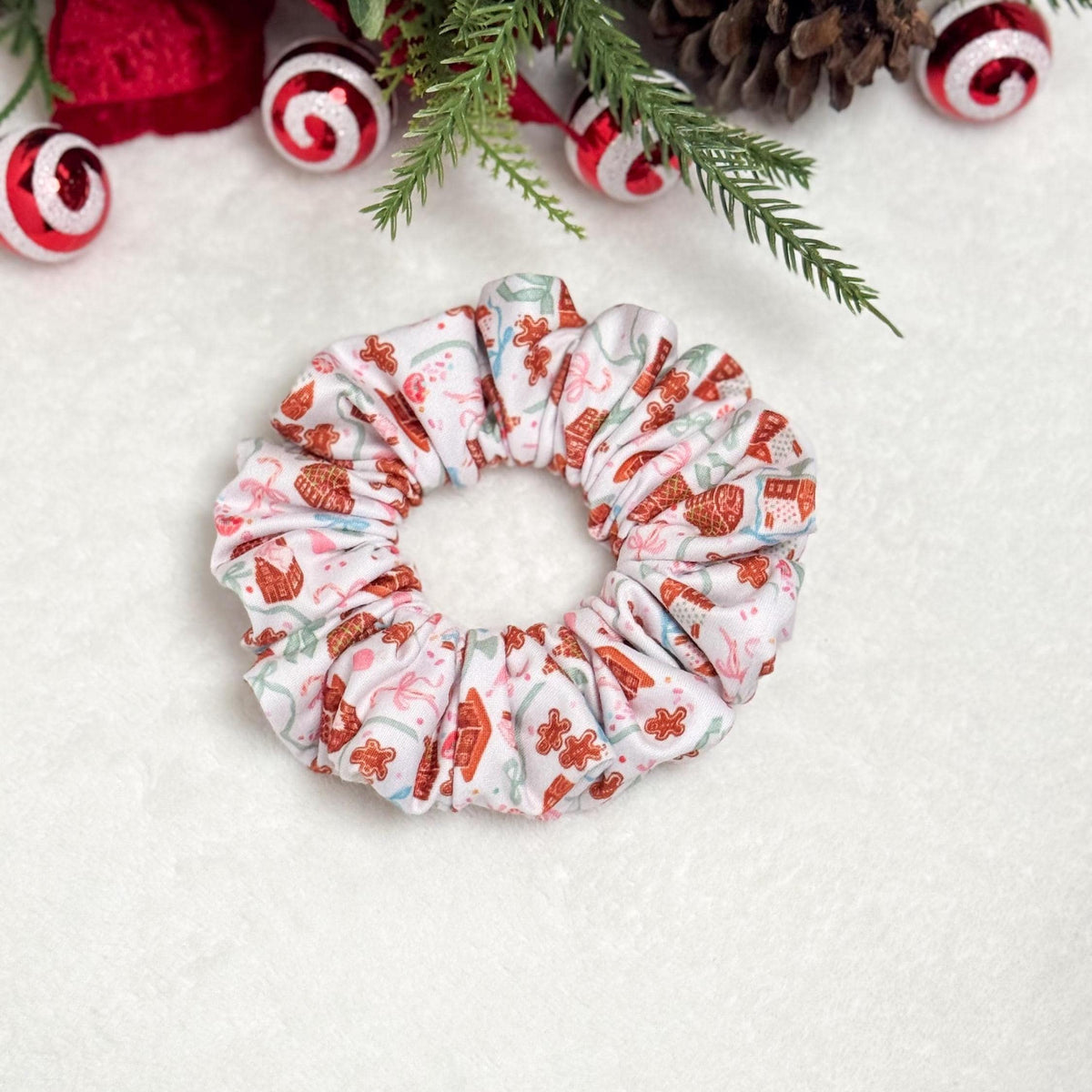 Handmade Christmas Scrunchie | Holiday Hair Accessory | Soft Stretchy DBP | Stocking Stuffer Gift | Festive Scrunchie for Nurses & Teachers Headband Studio