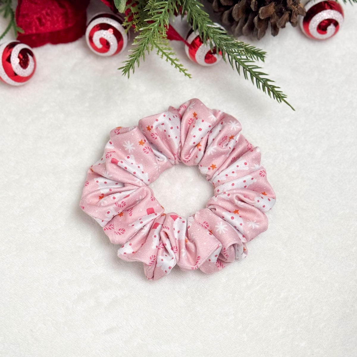 Handmade Christmas Scrunchie | Holiday Hair Accessory | Soft Stretchy DBP | Stocking Stuffer Gift | Festive Scrunchie for Nurses & Teachers Headband Studio