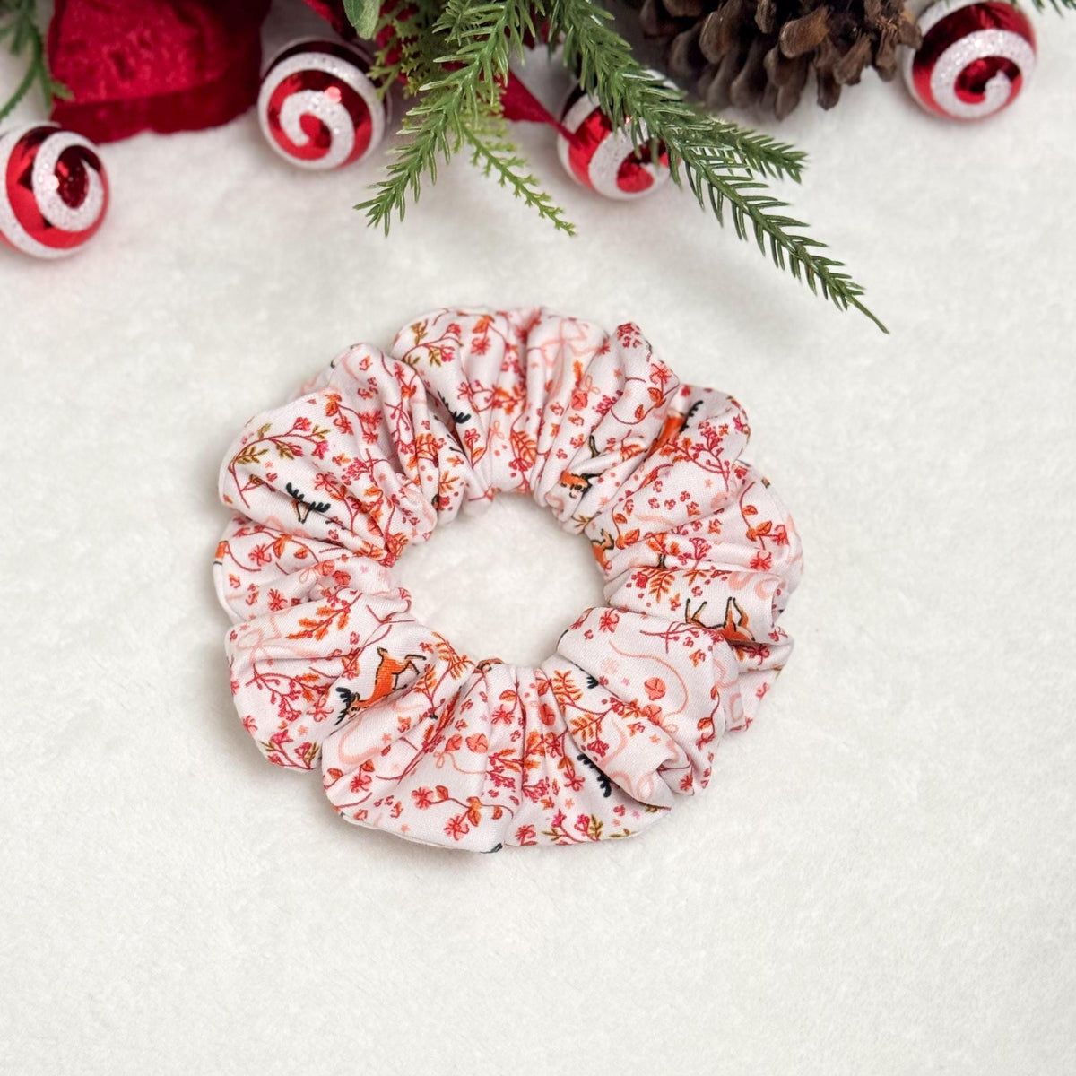 Handmade Christmas Scrunchie | Holiday Hair Accessory | Soft Stretchy DBP | Stocking Stuffer Gift | Festive Scrunchie for Nurses & Teachers Headband Studio
