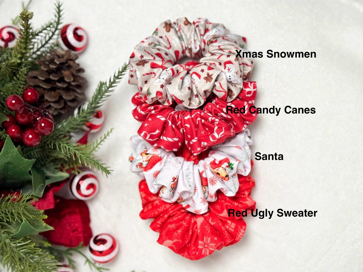 Handmade Christmas Scrunchie | Holiday Hair Accessory | Soft Stretchy DBP | Stocking Stuffer Gift | Festive Scrunchie for Nurses & Teachers Headband Studio