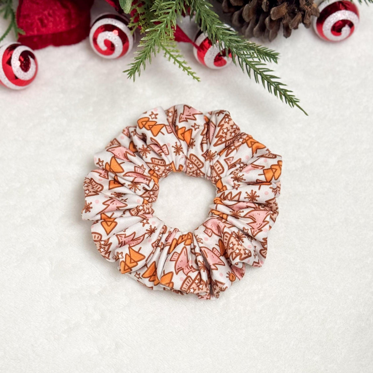 Handmade Christmas Scrunchie | Holiday Hair Accessory | Soft Stretchy DBP | Stocking Stuffer Gift | Festive Scrunchie for Nurses & Teachers Headband Studio