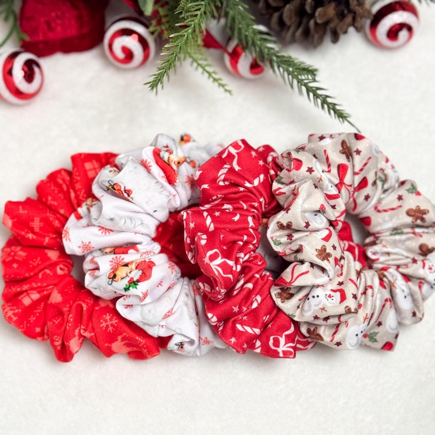 Handmade Christmas Scrunchie | Holiday Hair Accessory | Soft Stretchy DBP | Stocking Stuffer Gift | Festive Scrunchie for Nurses & Teachers Headband Studio