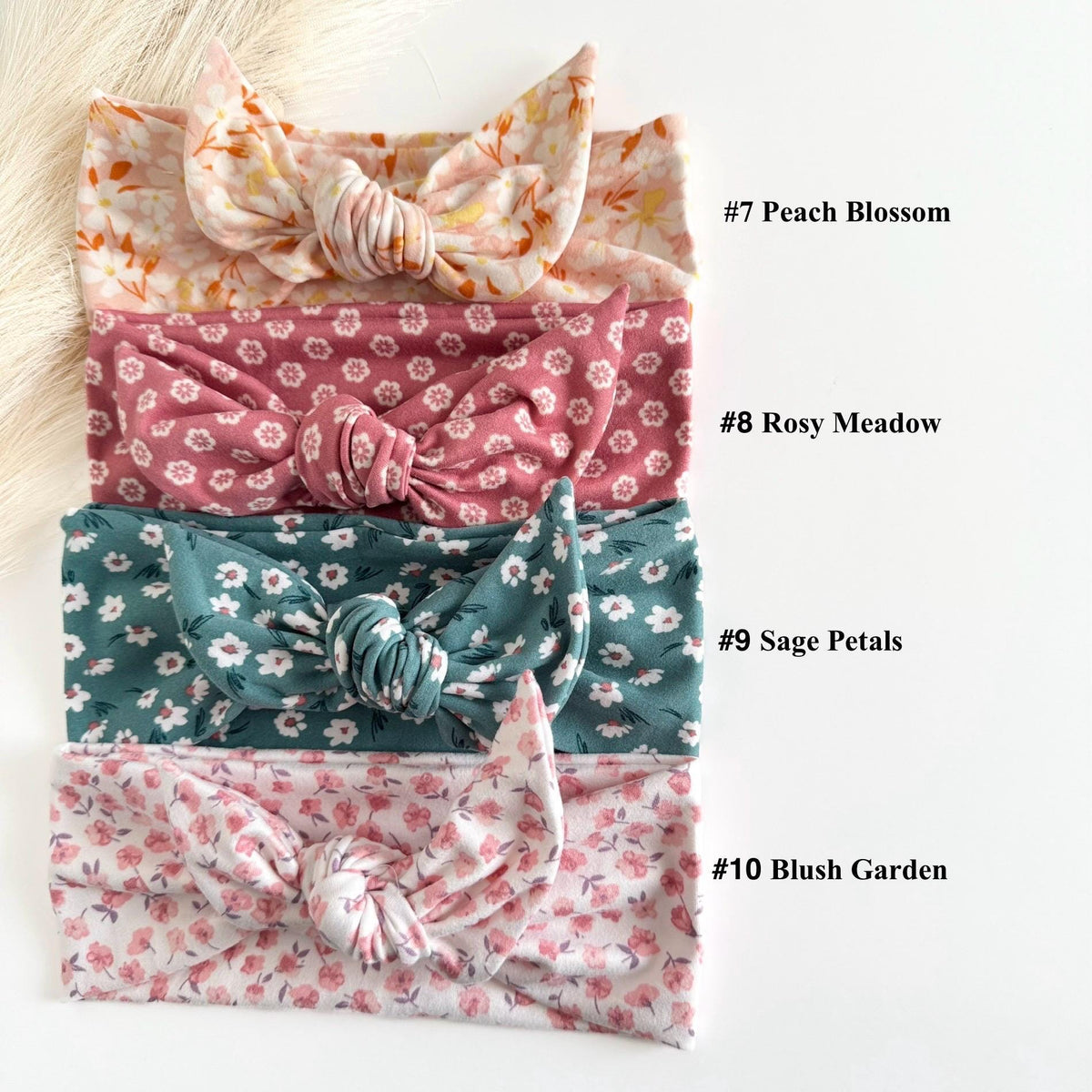 Floral Adjustable Tie Headbands for Women – Handmade Soft Stretch Hair Accessories