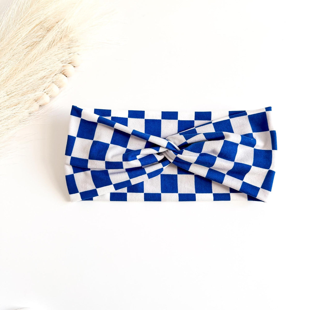 Retro Checker Twist Headbands for Women – Soft Stretch Handmade Headbands