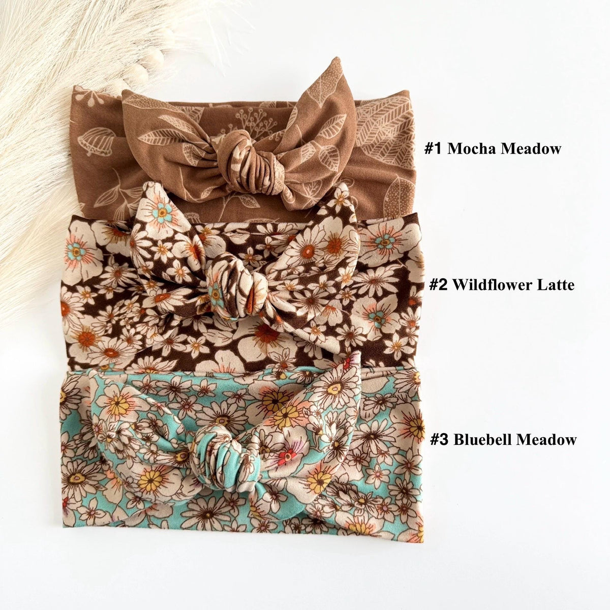 Floral Adjustable Tie Headbands for Women – Handmade Soft Stretch Hair Accessories