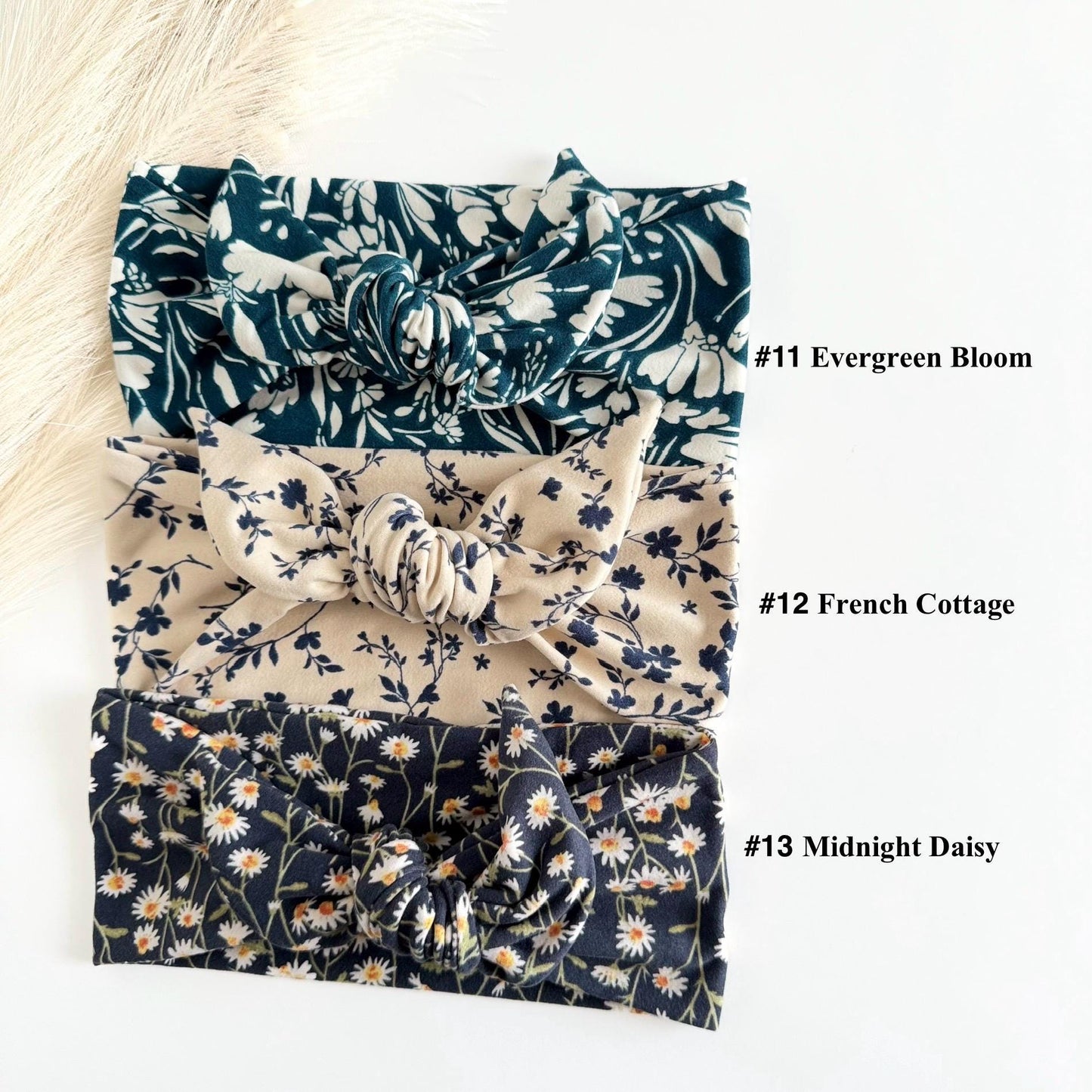 Floral Adjustable Tie Headbands for Women – Handmade Soft Stretch Hair Accessories