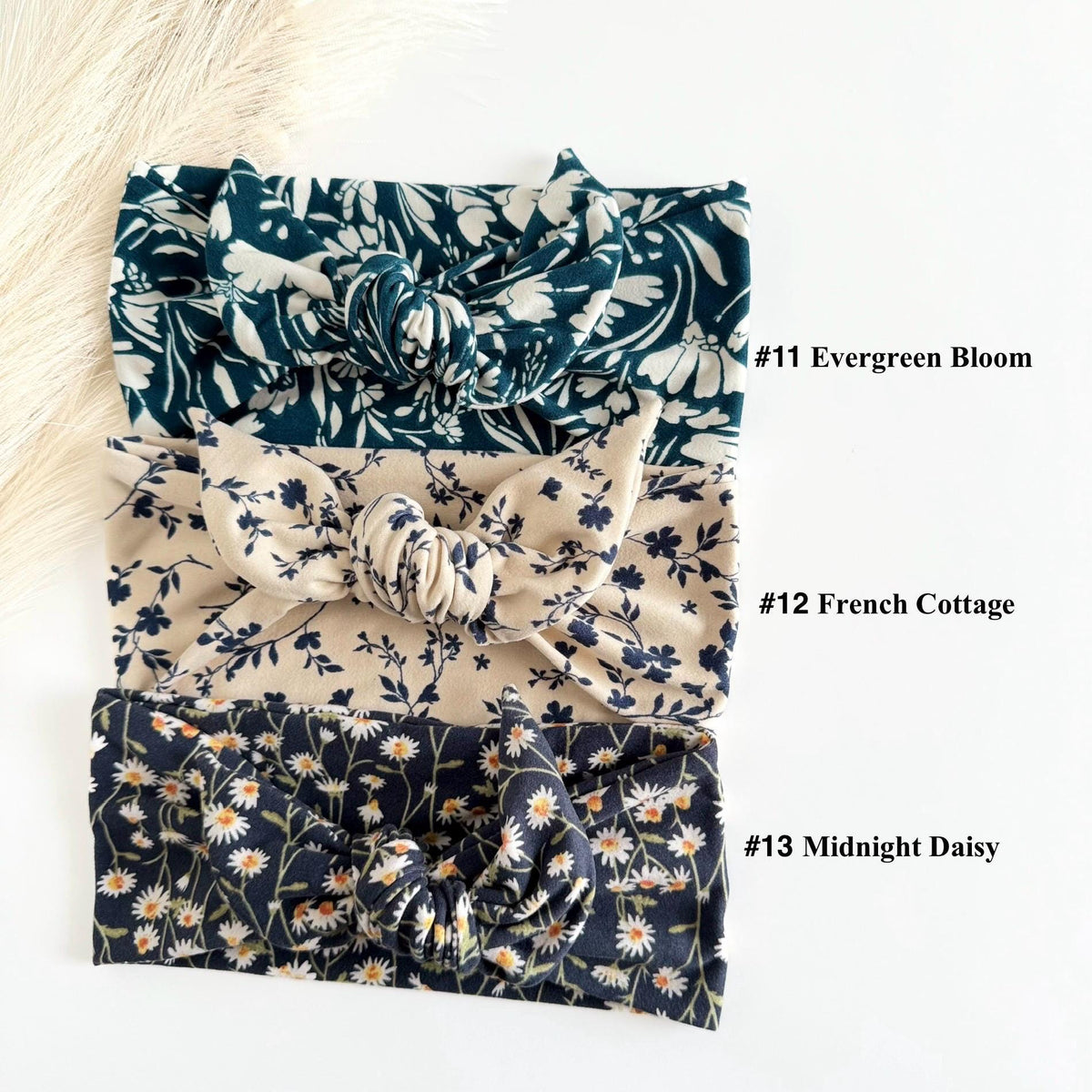 Floral Adjustable Tie Headbands for Women – Handmade Soft Stretch Hair Accessories