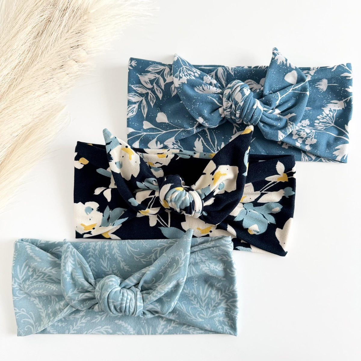 Floral Adjustable Tie Headbands for Women – Handmade Soft Stretch Hair Accessories