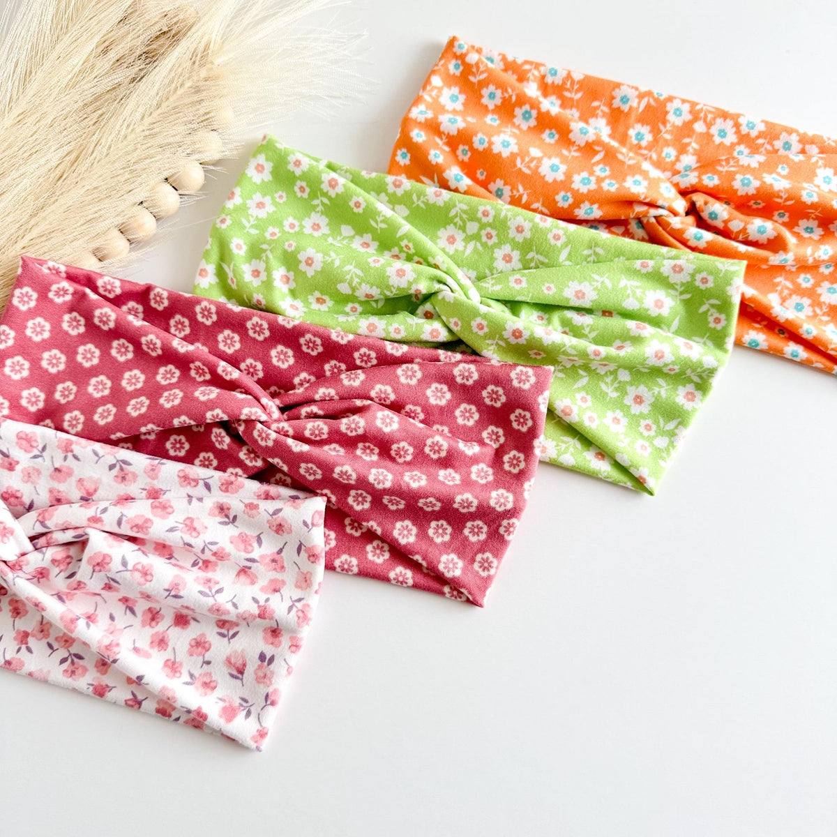 Floral Twist Headbands for Women – Handmade Soft Stretch Cottagecore Headbands
