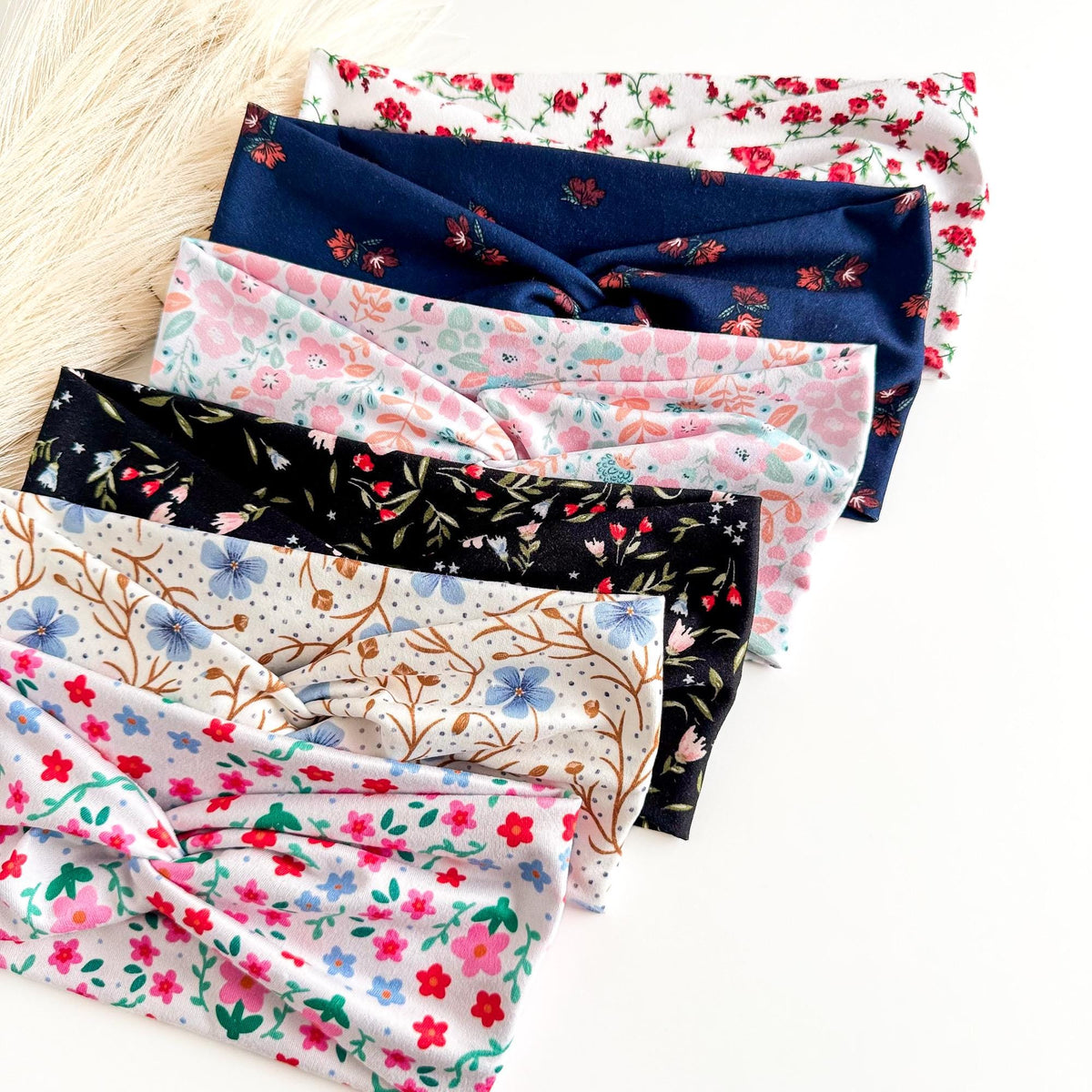 Floral Twist Headbands for Women – Handmade Soft Stretch Cottagecore Headbands